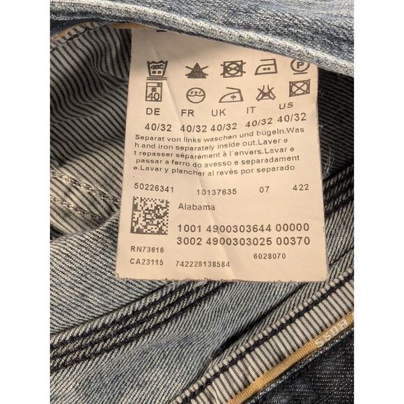 Hugo Boss Jeans Men's 40x32 Straight Leg Mid-Rise Stretch Cotton Denim Blue - Picture 3 of 12